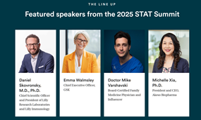 夏瑜博士入选国际著名媒体《STAT》“2025全球领军人物”榜，并在STAT全球峰会发表演讲
